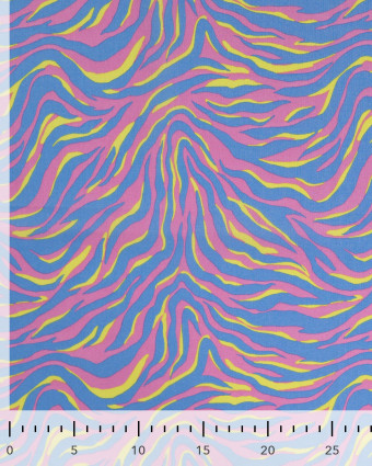 Tissu Coton Léger Indien Rose Bonbon Zébré - Mercerine