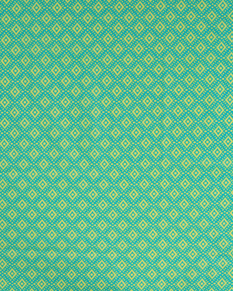 Tissu Coton Léger Indien Turquoise Motif Ethnique Jaune - Mercerine