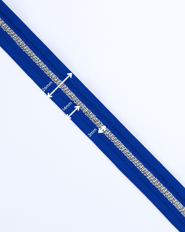 Fermeture au mètre - Bleu Roi Argent - 3 ou 5mm - Mercerine