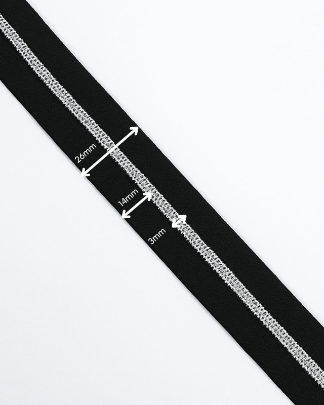 Fermeture au mètre - Noire Argent - 3 ou 5mm - Mercerine