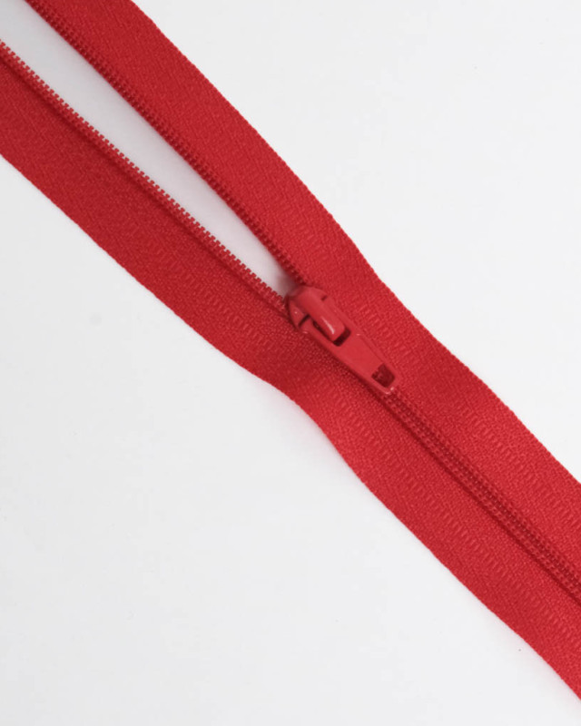 Fermeture au mètre avec curseur - Rouge - 3mm - Mercerine