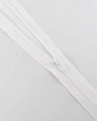 Fermeture au mètre avec curseur - Blanc - 3mm - Mercerine