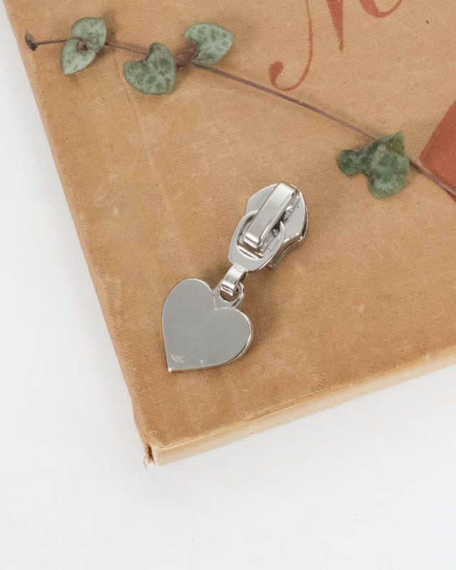 Curseur pour fermeture - Coeur - 5mm