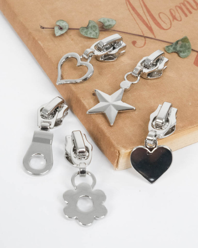 Curseur pour fermeture - Coeur Contour - 5mm