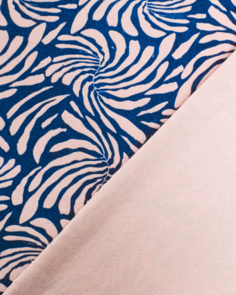 Tissu Nicky Velours Floral Bleu Marine - Mercerine