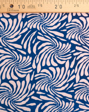 Tissu Nicky Velours Floral Bleu Marine - Mercerine