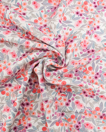 Tissu Viscose Ecovero Motif Floral Rose - Mercerine