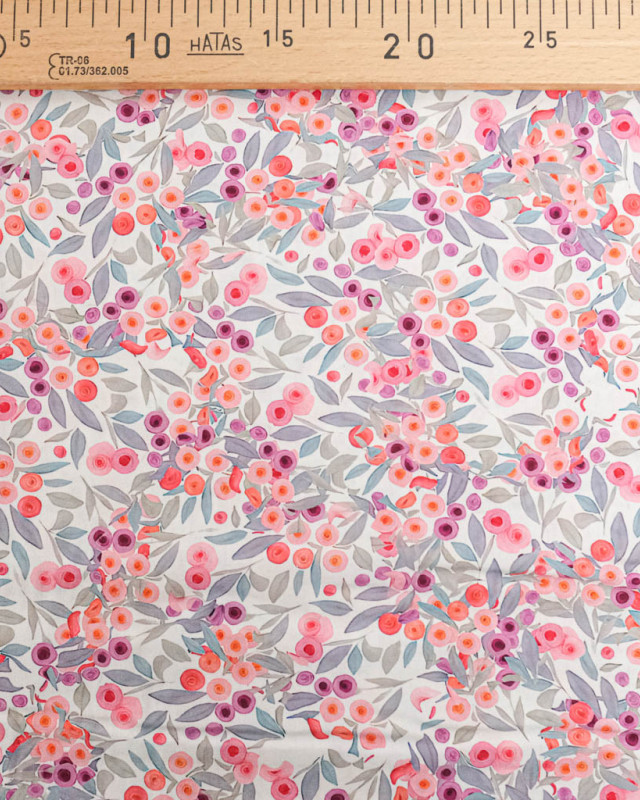 Tissu Viscose Ecovero Motif Floral Rose - Mercerine