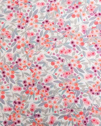 Tissu Viscose Ecovero Motif Floral Rose - Mercerine