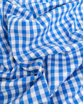 Tissu Coton Vichy Bleu Jean Moyens Carreaux