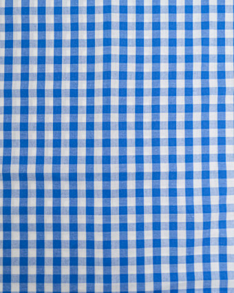 Tissu Coton Vichy Bleu Jean Moyens Carreaux - Mercerine