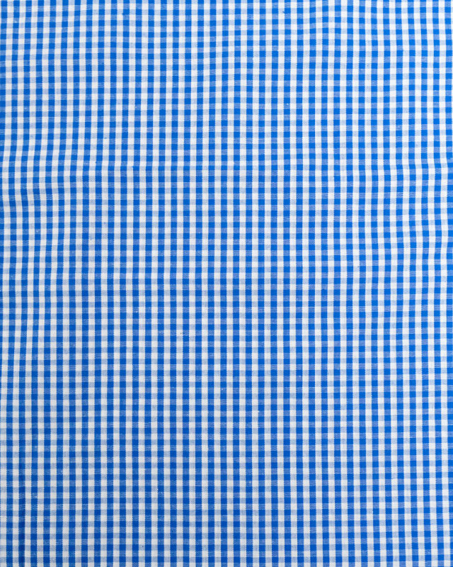 Tissu Coton Vichy Bleu Jeans Petits Carreaux - Mercerine