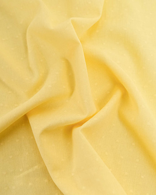Voile de Coton Plumetis Jaune Doux  - Mercerine