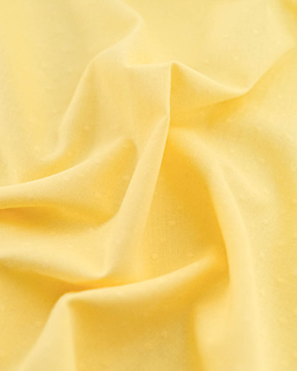 Voile de Coton Plumetis Jaune Doux - Oeko-Tex - Mercerine