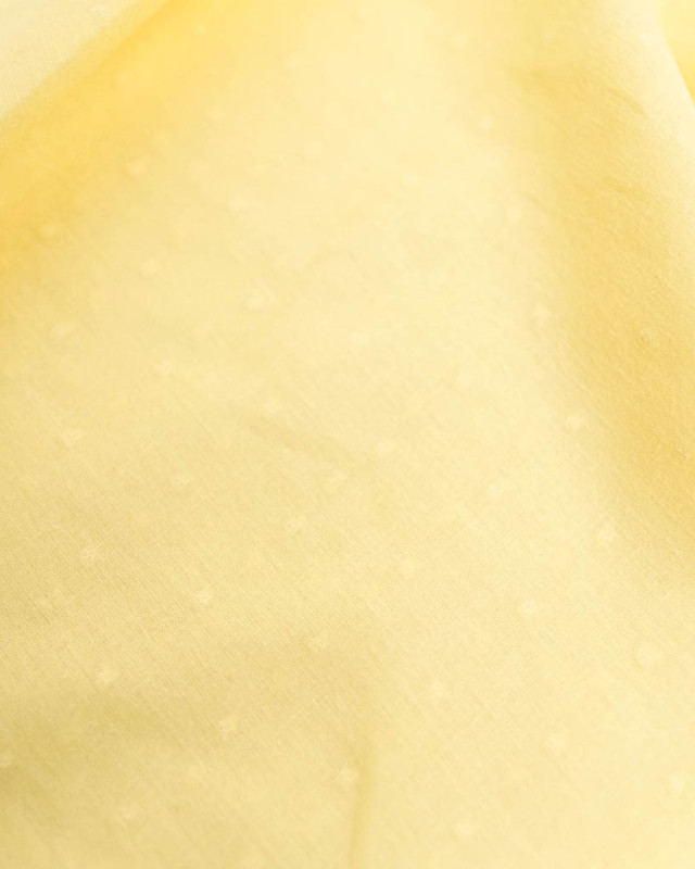 Voile de Coton Plumetis Jaune Doux  - Mercerine