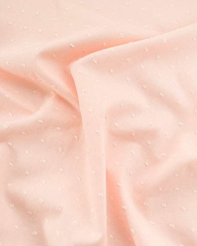Voile de Coton Plumetis Rose Dragée  - Mercerine