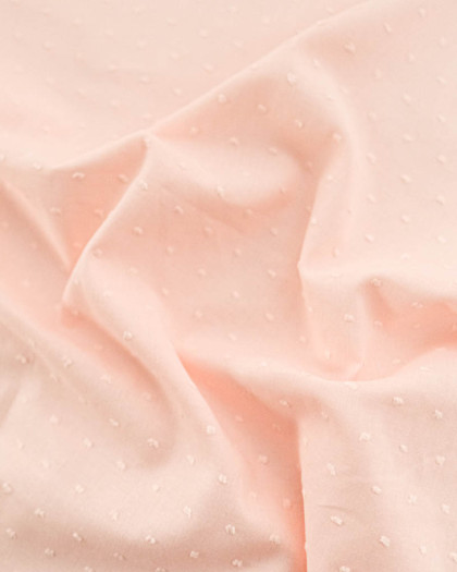 Voile de Coton Plumetis Rose Dragée - Oeko-Tex