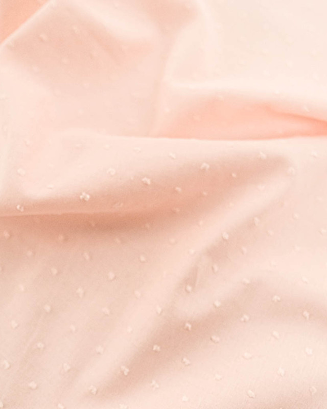 Voile de Coton Plumetis Rose Dragée  - Mercerine