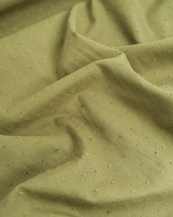 Voile de Coton Plumetis Kaki  - Mercerine