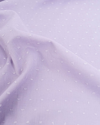 Voile de Coton Plumetis Lavande  - Mercerine