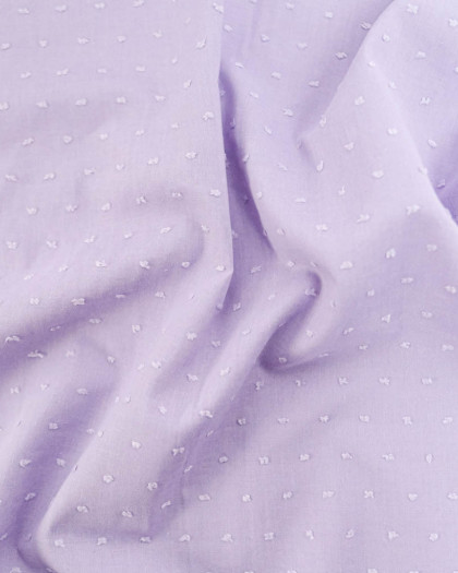 Voile de Coton Plumetis Lavande - Oeko-Tex - Mercerine