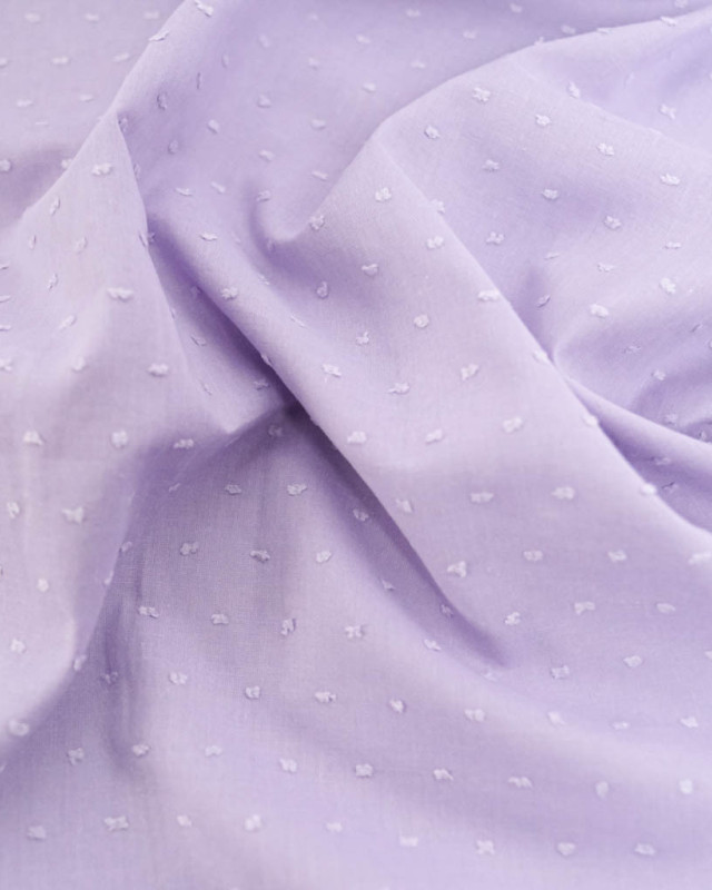 Voile de Coton Plumetis Lavande  - Mercerine