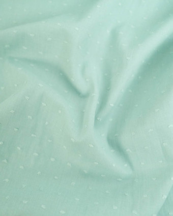 Voile de Coton Plumetis Bleu Aqua  - Mercerine