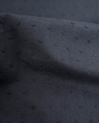 Voile de Coton Plumetis Noir  - Mercerine