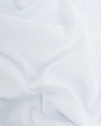 Voile de Coton Plumetis Blanc - Oeko-Tex