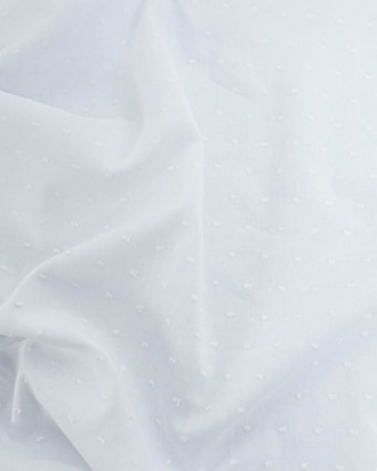 Voile de Coton Plumetis Blanc  - Mercerine
