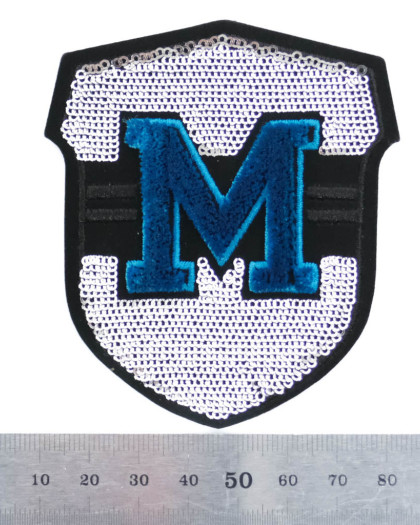 Ecusson Thermocollant M argente - Mercerine