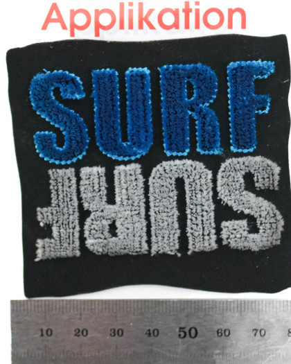 Ecusson Thermocollant SURF noir et bleu - Mercerine