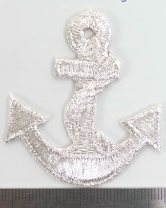 Badge thermocollant Ancre argent - Mercerine