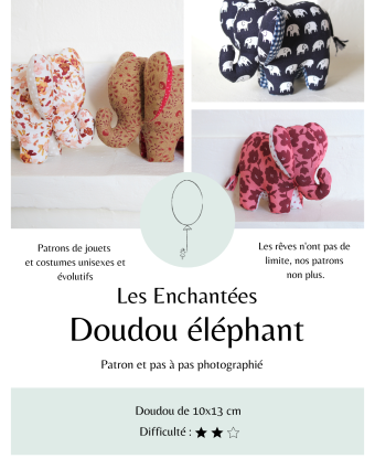 Patron Doudou Eléphant - Les Enchantées - Mercerine
