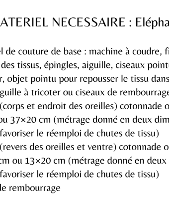 Patron Doudou Eléphant - Les Enchantées