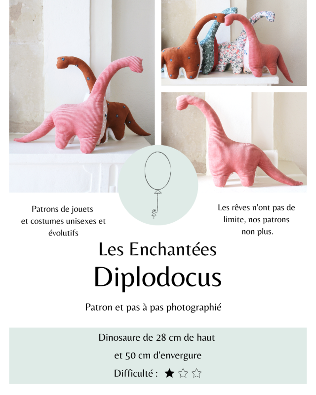 Patron Diplodocus - Les Enchantées - Mercerine