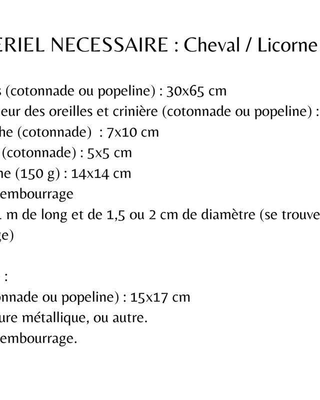 Patron Cheval Licorne Bâton - Les Enchantées - Mercerine