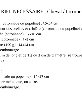 Patron Cheval Licorne Bâton - Les Enchantées - Mercerine
