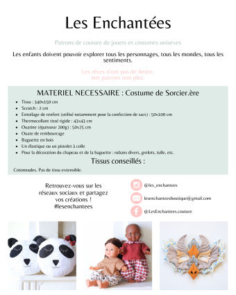 Patron Costume de Sorcier.ère - Les Enchantées - Mercerine