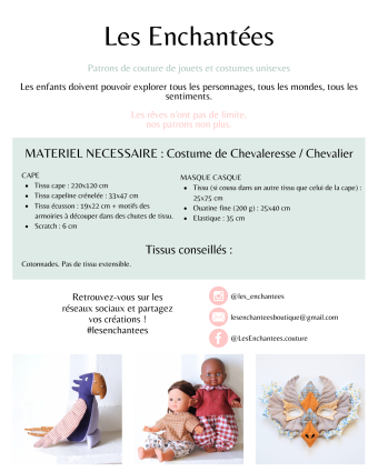 Patron Costume de Chevaleresse/Chevalier - Les Enchantées - Mercerine