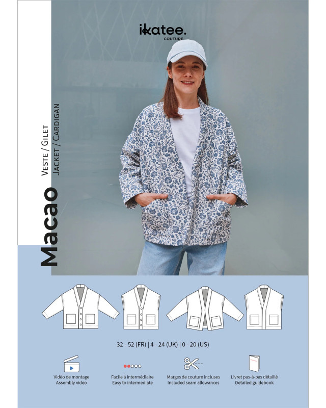Patron Veste Macao - Ikatee - Mercerine