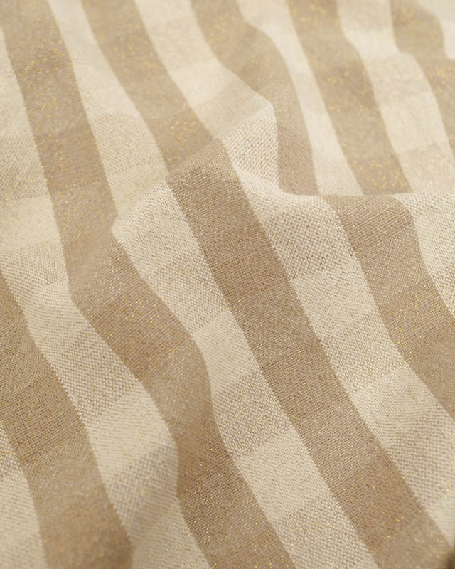 Coton Epais Tissé à Carreaux Ficelle Lurex Doré - Mercerine