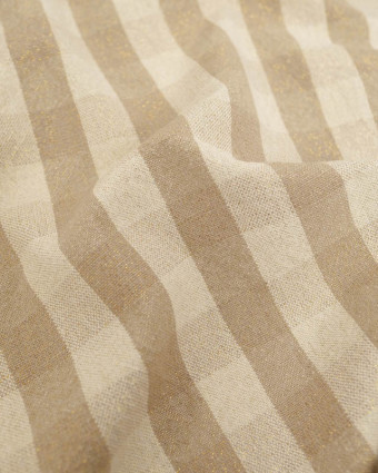 Coton Epais Tissé à Carreaux Ficelle Lurex Doré - Mercerine