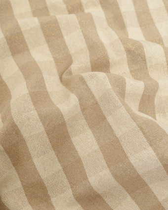 Coton Epais Tissé à Carreaux Ficelle Lurex Doré - Mercerine