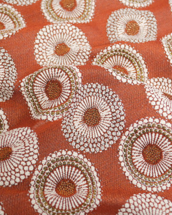 Tissu Jacquard Allover Jojoba Terracotta - Mercerine