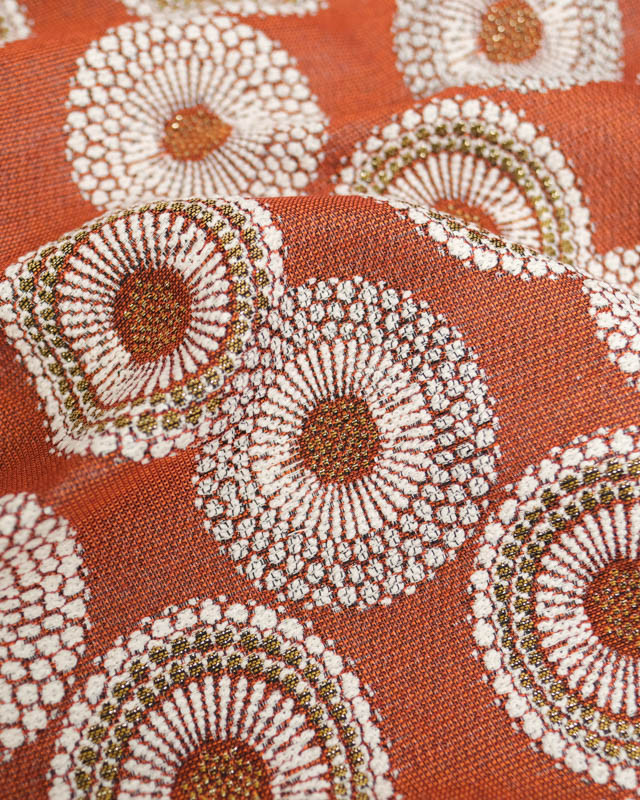 Tissu Jacquard Allover Jojoba Terracotta - Mercerine