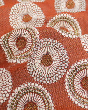 Tissu Jacquard Allover Jojoba Terracotta - Mercerine