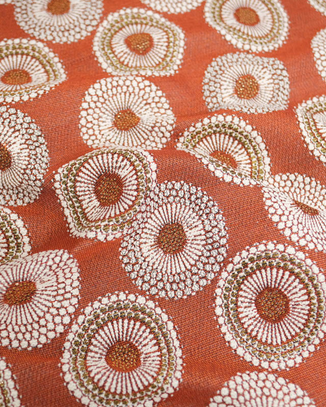 Tissu Jacquard Allover Jojoba Terracotta - Mercerine