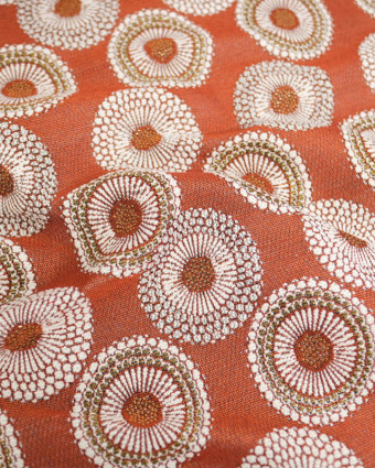 Tissu Jacquard Allover Jojoba Terracotta - Mercerine