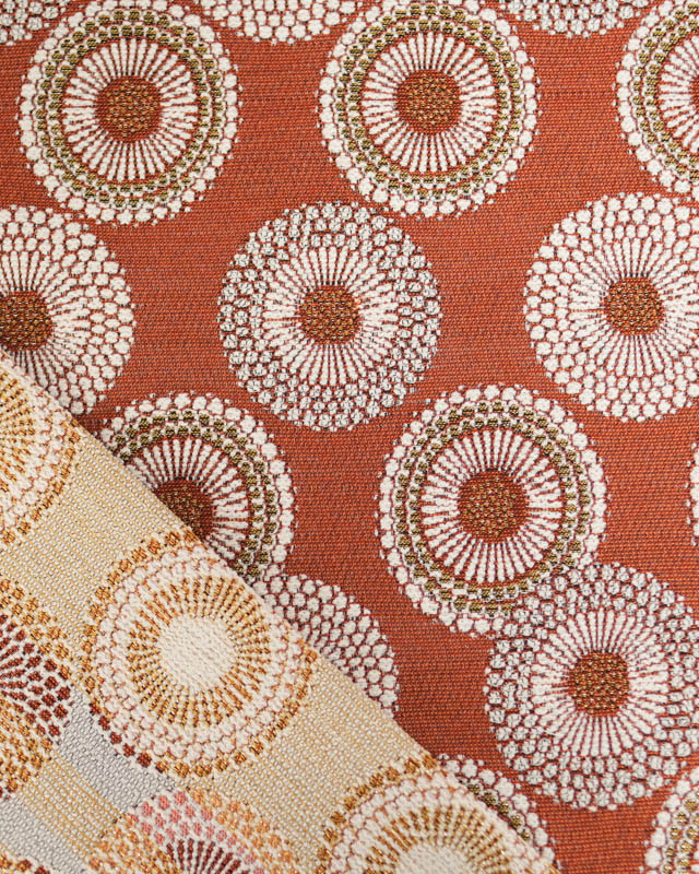 Tissu Jacquard Allover Jojoba Terracotta - Mercerine